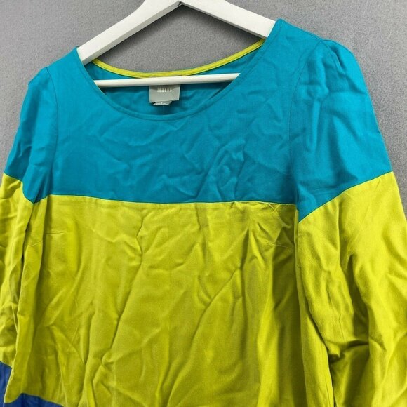 Maeve 100% Rayon Colorblock Shift Dress Womens 8 Motif Anthro Gogo 70s Retro - Picture 4 of 11